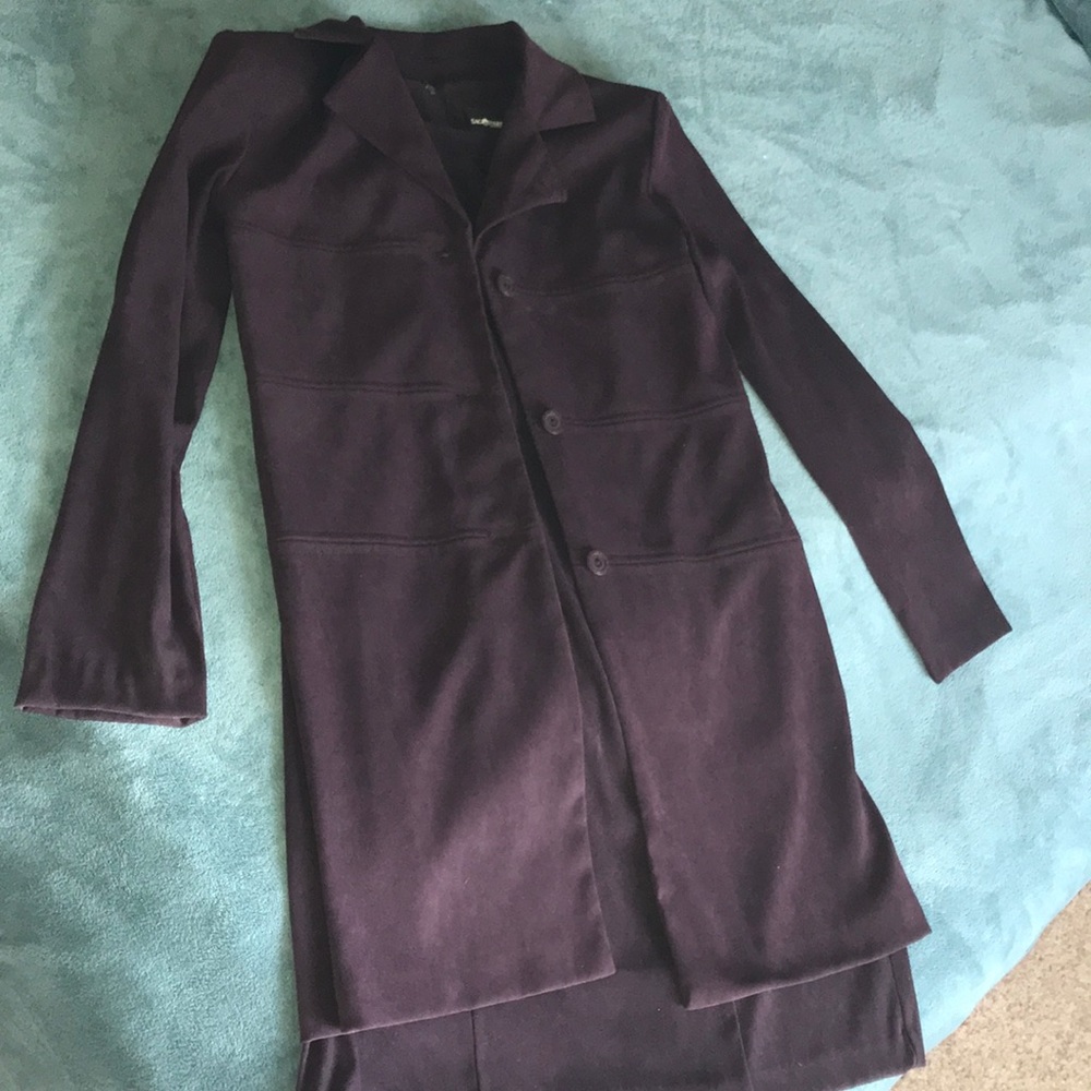 Sag Harbor Sz 8 2 Piece Dress Suede/Velvet Feel - Picture 1 of 8